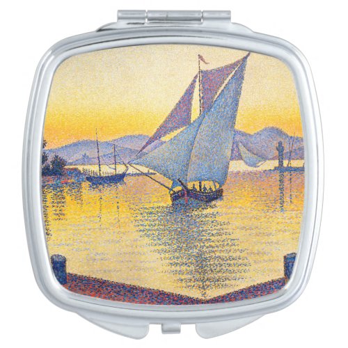 Paul Signac _ The Port at Sunset Opus 236 Compact Mirror