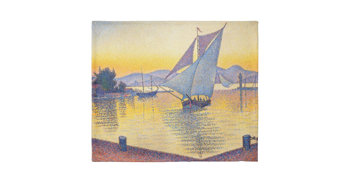 Signac Sunset Paul Signac - The Port at Sunset, Opus 236 Duvet Cover | Zazzle