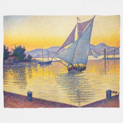 Paul Signac _ The Port at Sunset Opus 236 Fleece Blanket