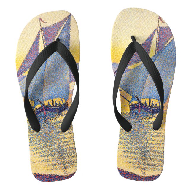 Paul Signac - The Port at Sunset, Opus 236 Flip Flops (Footbed)