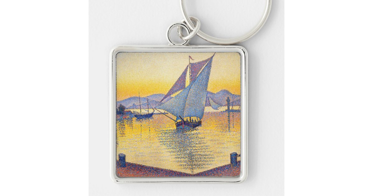 Paul Signac - The Port at Sunset, Opus 236 Keychain | Zazzle