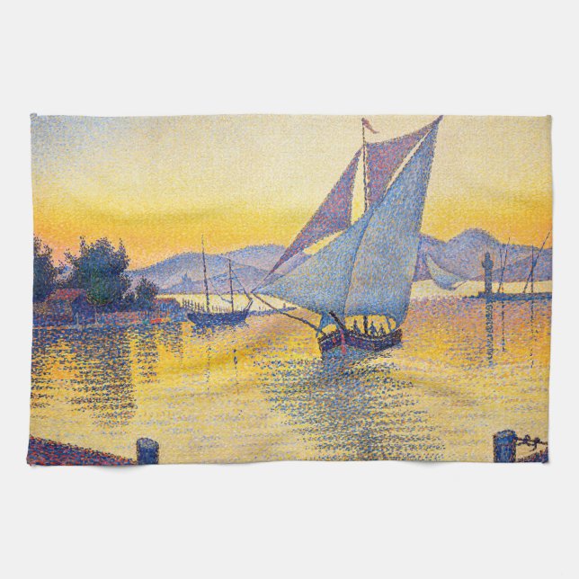 Paul Signac - The Port at Sunset, Opus 236 Kitchen Towel (Horizontal)