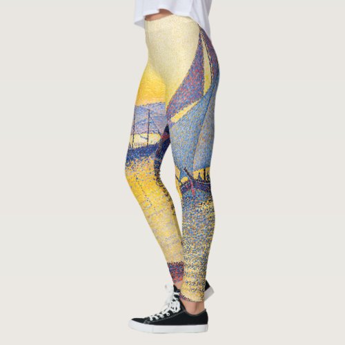 Paul Signac _ The Port at Sunset Opus 236 Leggings