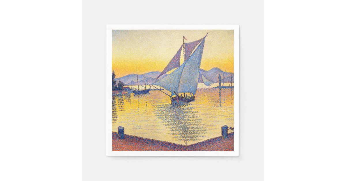 Signac Sunset Paul Signac - The Port at Sunset, Opus 236 Napkins | Zazzle