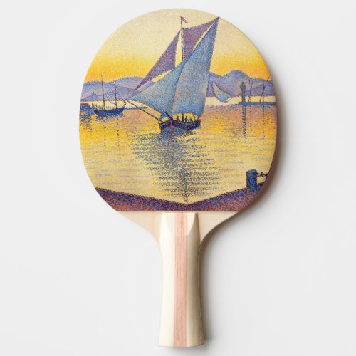 Paul Signac _ The Port at Sunset Opus 236 Ping Pong Paddle
