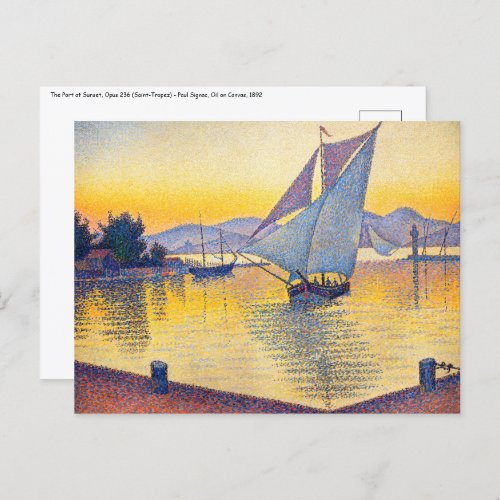 Paul Signac _ The Port at Sunset Opus 236 Postcard