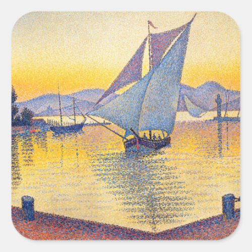 Paul Signac _ The Port at Sunset Opus 236 Square Sticker