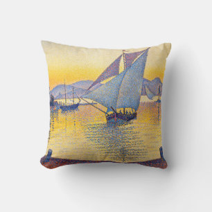 Paul Signac - The Port at Sunset, Opus 236 Throw Pillow