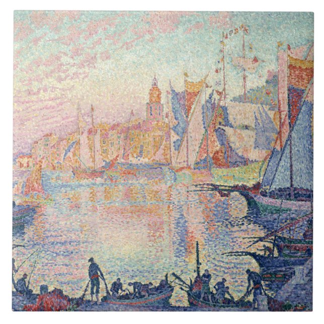 Paul Signac - The Port of Saint-Tropez Tile (Front)