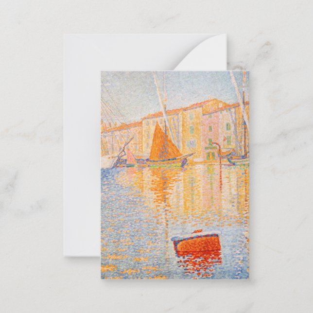 Paul Signac - The Red Buoy, Saint-Tropez Note Card (Front)