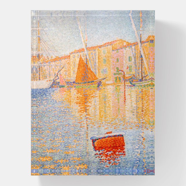 Paul Signac - The Red Buoy, Saint-Tropez Paperweight (Vertical)