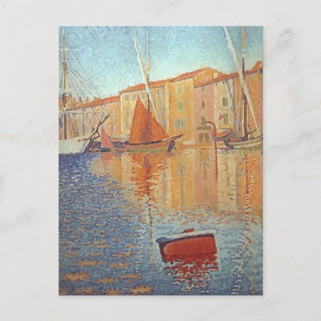 Paul Signac- The Red Buoy, Saint Tropez Postcard (Front)