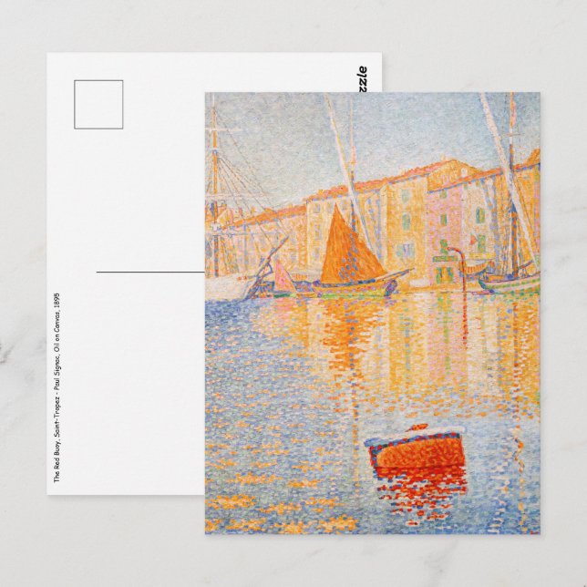 Paul Signac - The Red Buoy, Saint-Tropez Postcard (Front/Back)