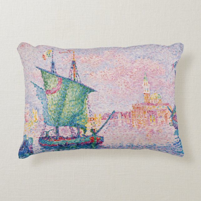 Paul Signac - Venice, The Pink Cloud Accent Pillow (Front)