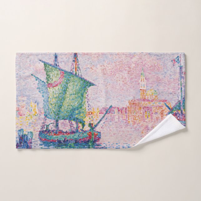 Paul Signac - Venice, The Pink Cloud Bath Towel Set (Hand Towel)