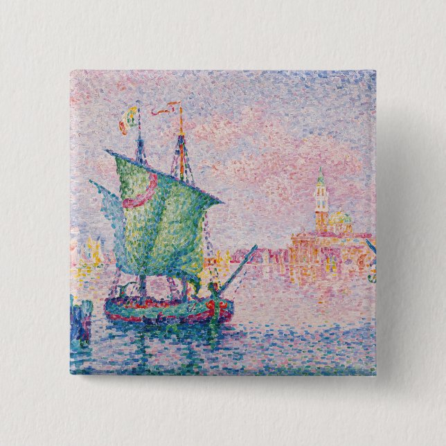 Paul Signac - Venice, The Pink Cloud Button (Front)