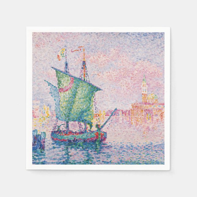 Paul Signac - Venice, The Pink Cloud Napkins (Front)