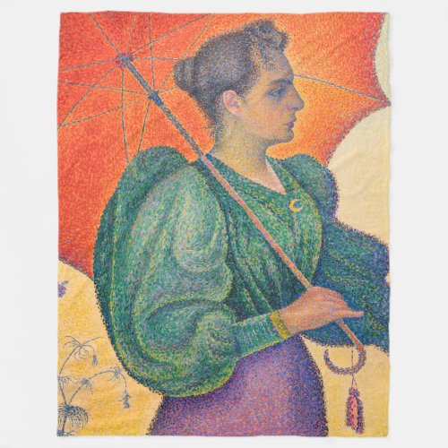 Paul Signac _ Woman with a Parasol Fleece Blanket
