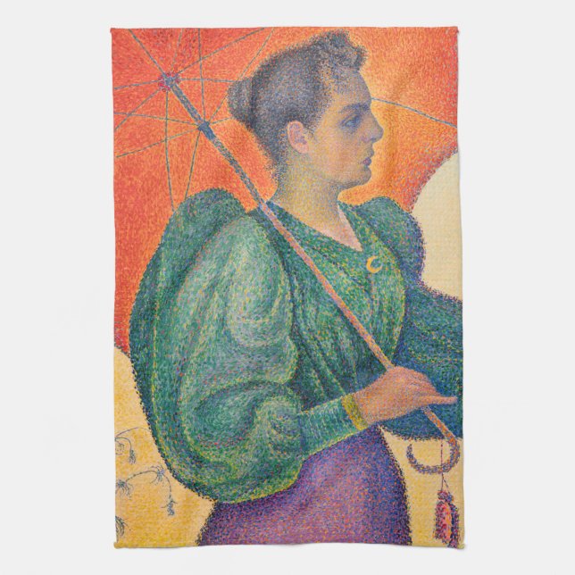Paul Signac - Woman with a Parasol Kitchen Towel (Vertical)