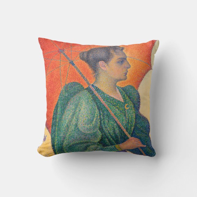 Paul Signac - Woman with a Parasol Throw Pillow (Front)