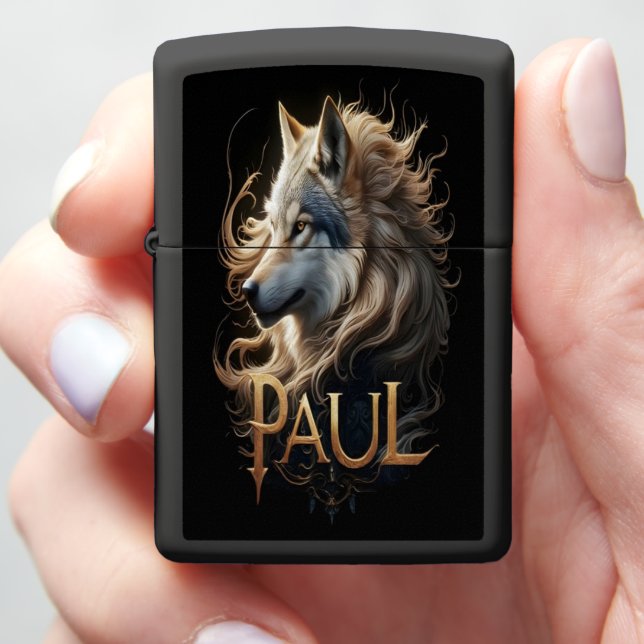 Paul The Wolf's Golden Mane Zippo Lighter (In Hand)