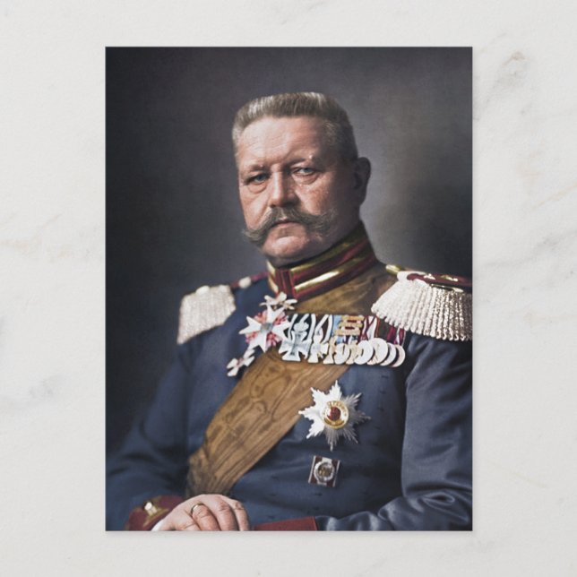 Paul von Hindenburg 1914 Colorized Postcard (Front)