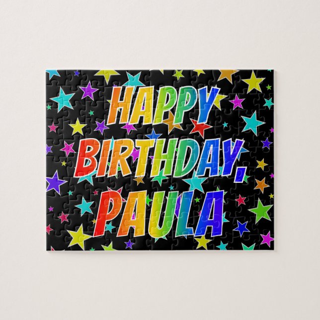 "PAULA" First Name, Fun "HAPPY BIRTHDAY" Jigsaw Puzzle (Horizontal)