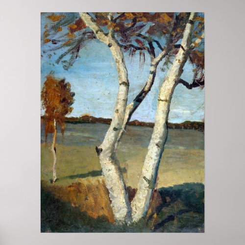 Paula Modersohn_Becker Birch Tree in a Landscape Poster
