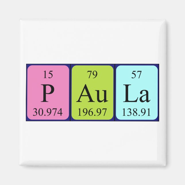 Paula periodic table name magnet (Front)