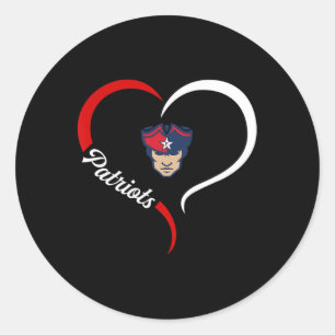 Paulding County Patriots Logo Half Heart Slogan Hs Classic Round Sticker