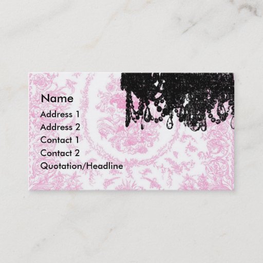 Customizable Paulette Paris Chandelier and Toile Business Cards