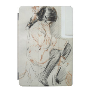 Paulette Reading Sitting on her Toy Dog iPad Mini Cover