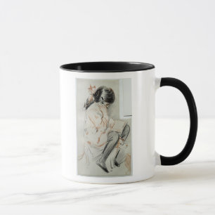 Paulette Reading Sitting on her Toy Dog Mug