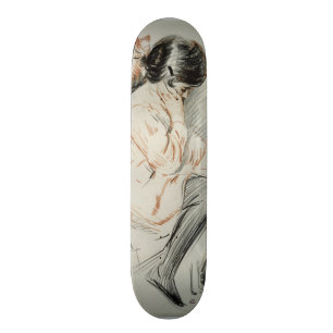 Paulette Reading Sitting on her Toy Dog Skateboard Deck