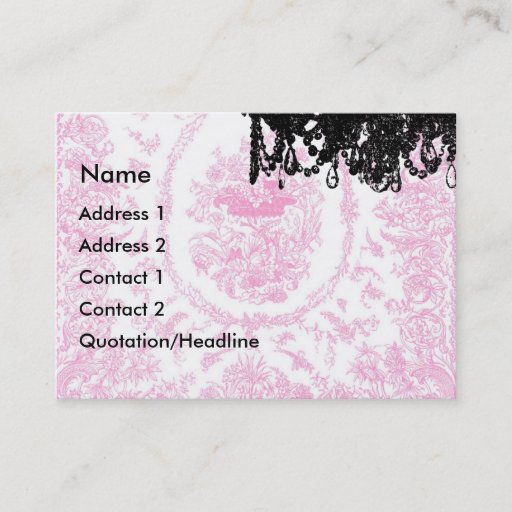 Customizable PauletteParis Chandelier and Toile Business Cards
