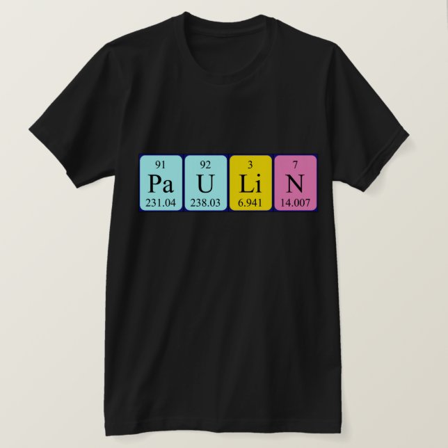 Paulin periodic table name shirt (Design Front)