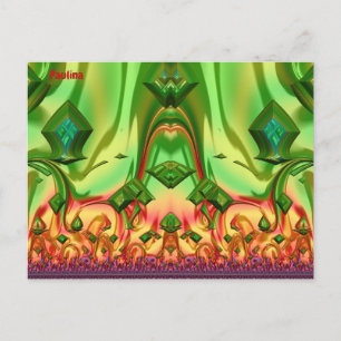 PAULINA ~ 3D Design Pattern ~ Christmas Colors~ Postcard