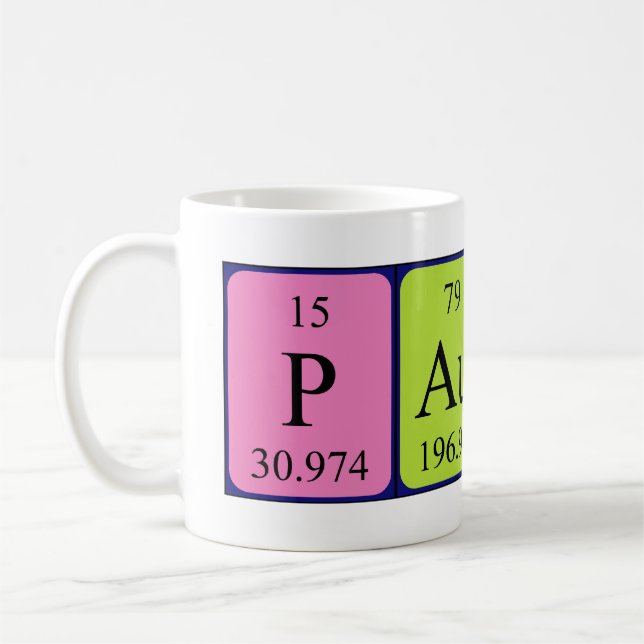 Paulina periodic table name mug (Left)