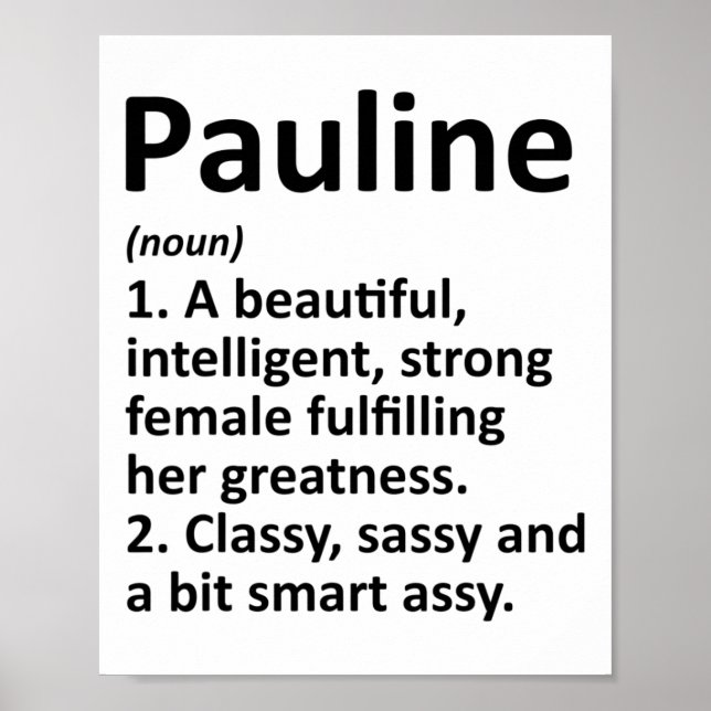 Pauline Definition Personalized Name Funny Christm Poster (Front)