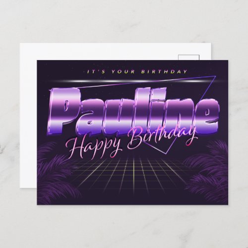 Pauline Name First name pura postcard birthday