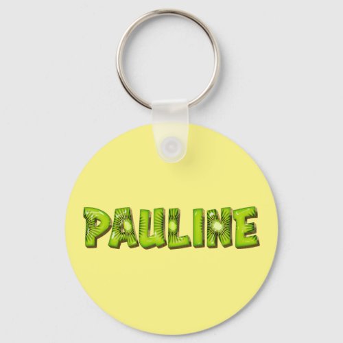 Pauline Name Kiwi Design Key Fans Keychain