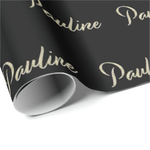 Pauline white gold gift wrapping paper