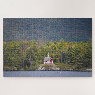 Paulist Chapel on Lake George, New York Poster Jigsaw Puzzle