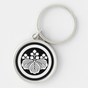 Paulownia with 5-3 blooms in circle keychain