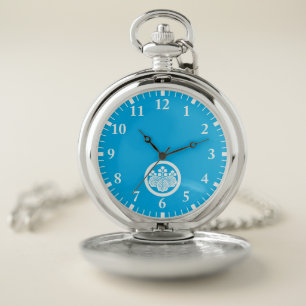 Paulownia with 5&3 blooms in circle pocket watch