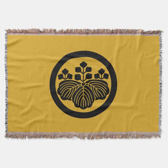 Paulownia with 5&3 blooms in circle throw blanket (Front)