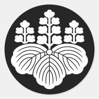 Paulownia with 5-7 blooms classic round sticker