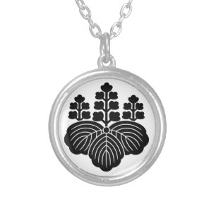 Paulownia with 5-7 blooms silver plated necklace