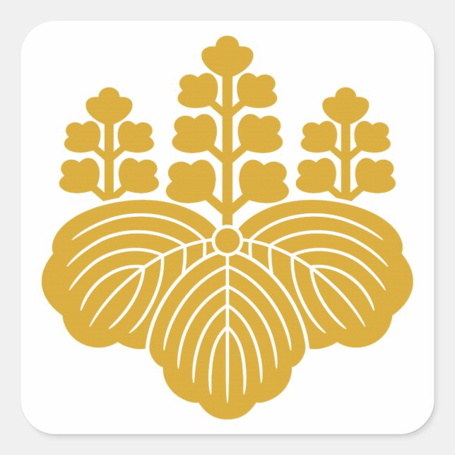 Paulownia with 5&7 blooms square sticker (Front)