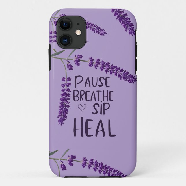 🌿 PAUSE. BREATHE. SIP. HEAL. DESIGN  Case-Mate iPhone CASE (Back)